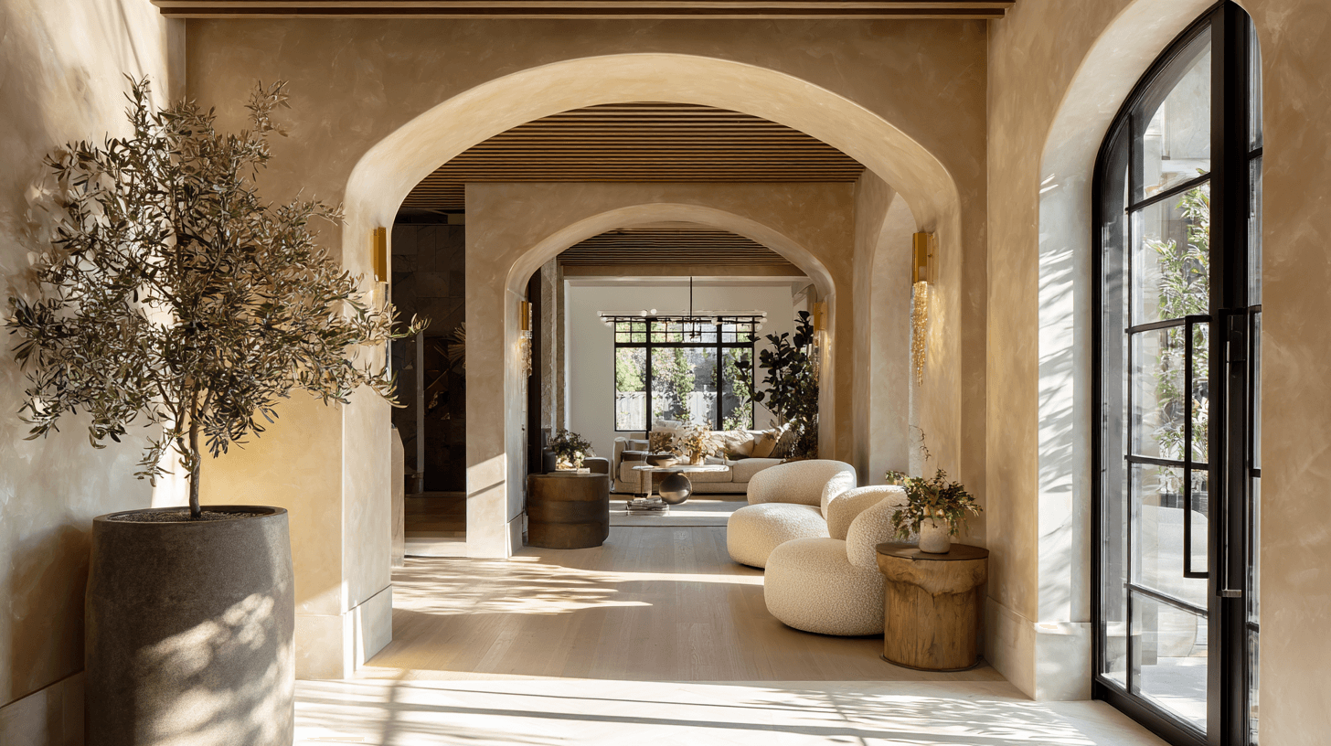 Modern organic living room designed by Lucid Motif Designs